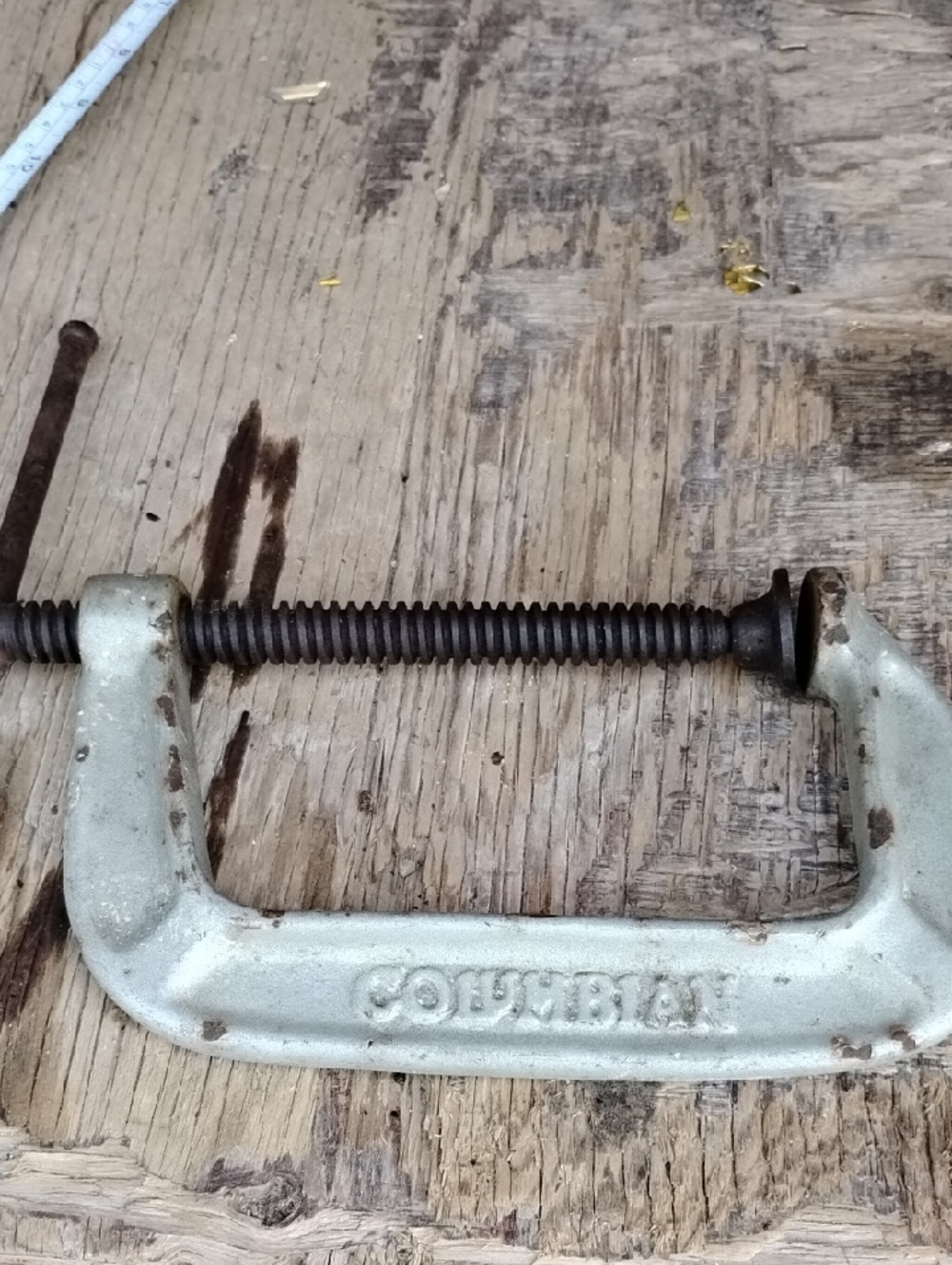 C-Clamp with 'COLUMBIAN' Embossed - Light Gray